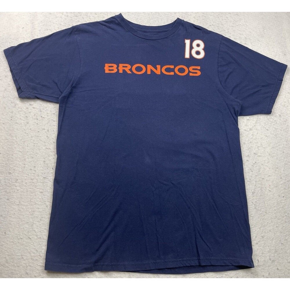 Denver Broncos Mens Medium NFL Team Apparel Payton Manning #18 Blue T-Shirt 2011